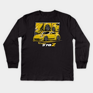 Yellow Nissan 370z JDM Car Kids Long Sleeve T-Shirt